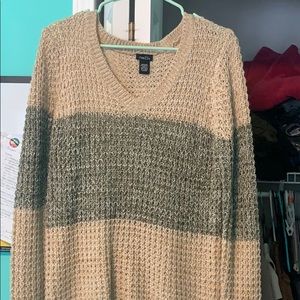 Women’s beige and green sweater